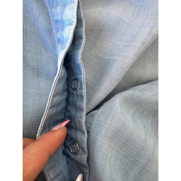 Woven by Synergy Soft Denim Blue Romper Sz S - Picture 7 of 9